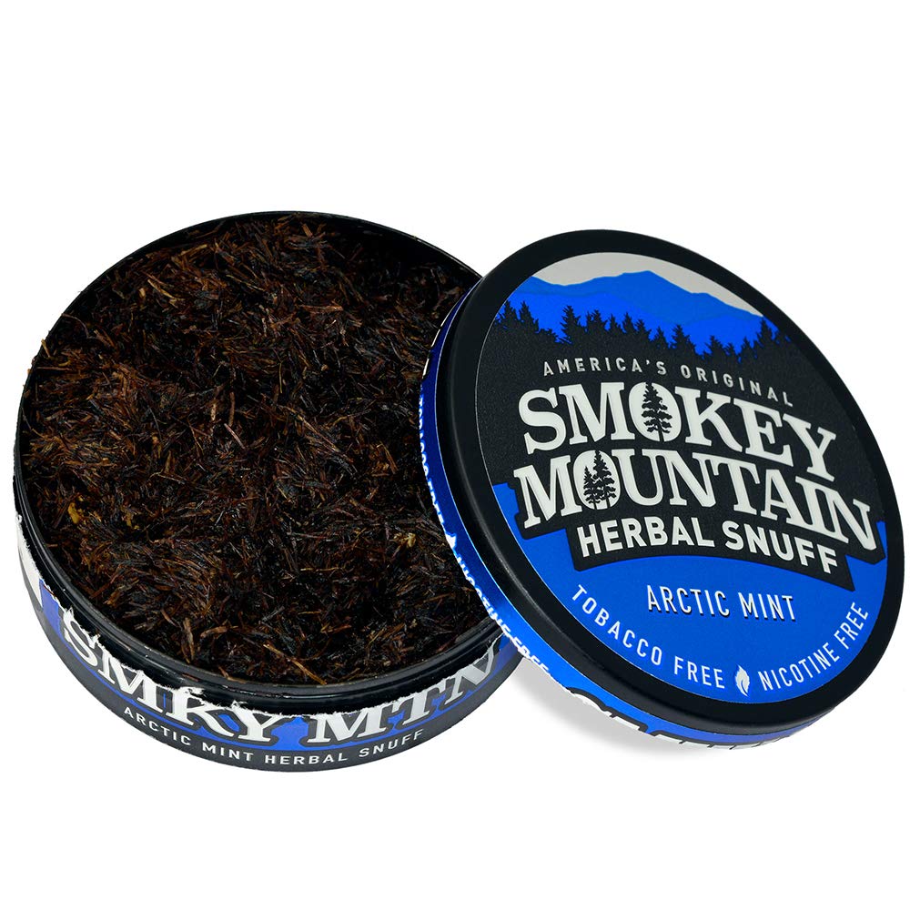 Smokey Mountain Herbal Long Cut – Arctic Mint – 1 Can - Tobacco Free and Nicotine Free Snuff