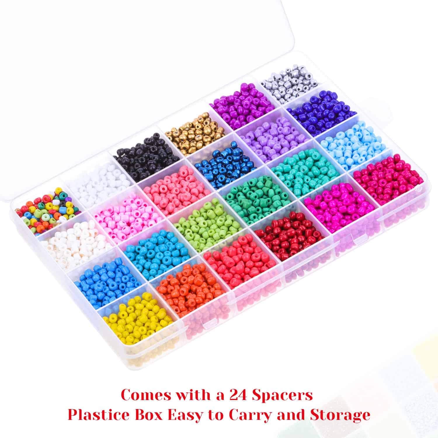 Beads for Bracelets, Anezus 7200 Pcs 4mm Pony Seed Beads Mini Bracelet Beads Small Glass Rainbow Beads for Bracelet Jewelry Making