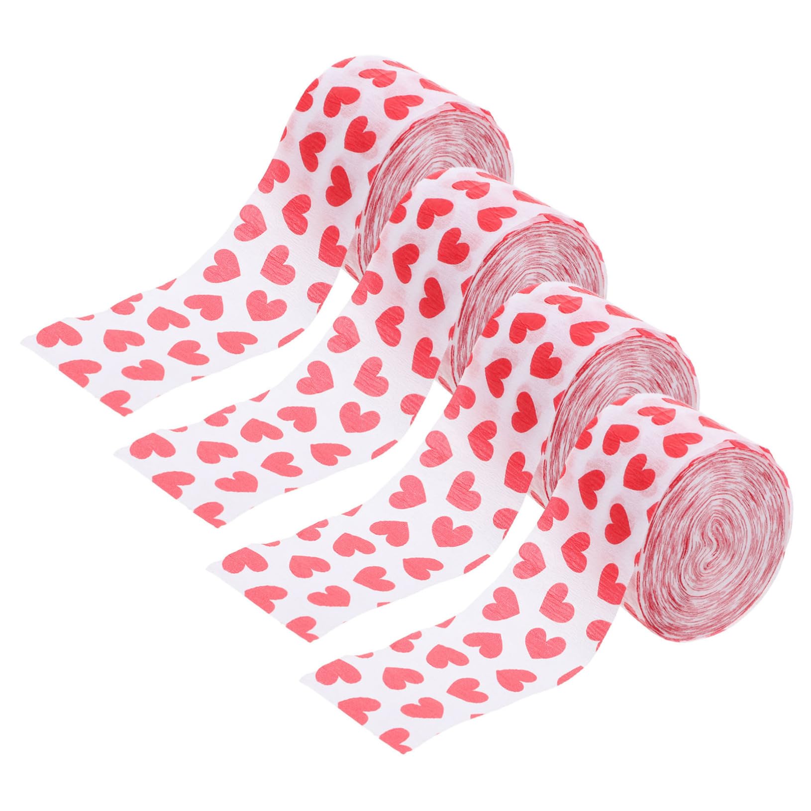 Cabilock Party Decorations 4pcs Crepe Paper Streamers Heart Bows Door Streamers Wedding Party Decorations Valentines Crinkle Paper