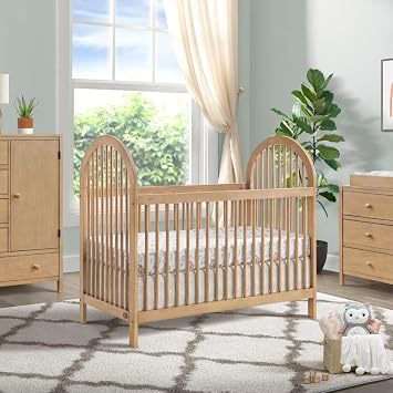 Soho Baby Everlee Convertible Island Crib, Honey Wood