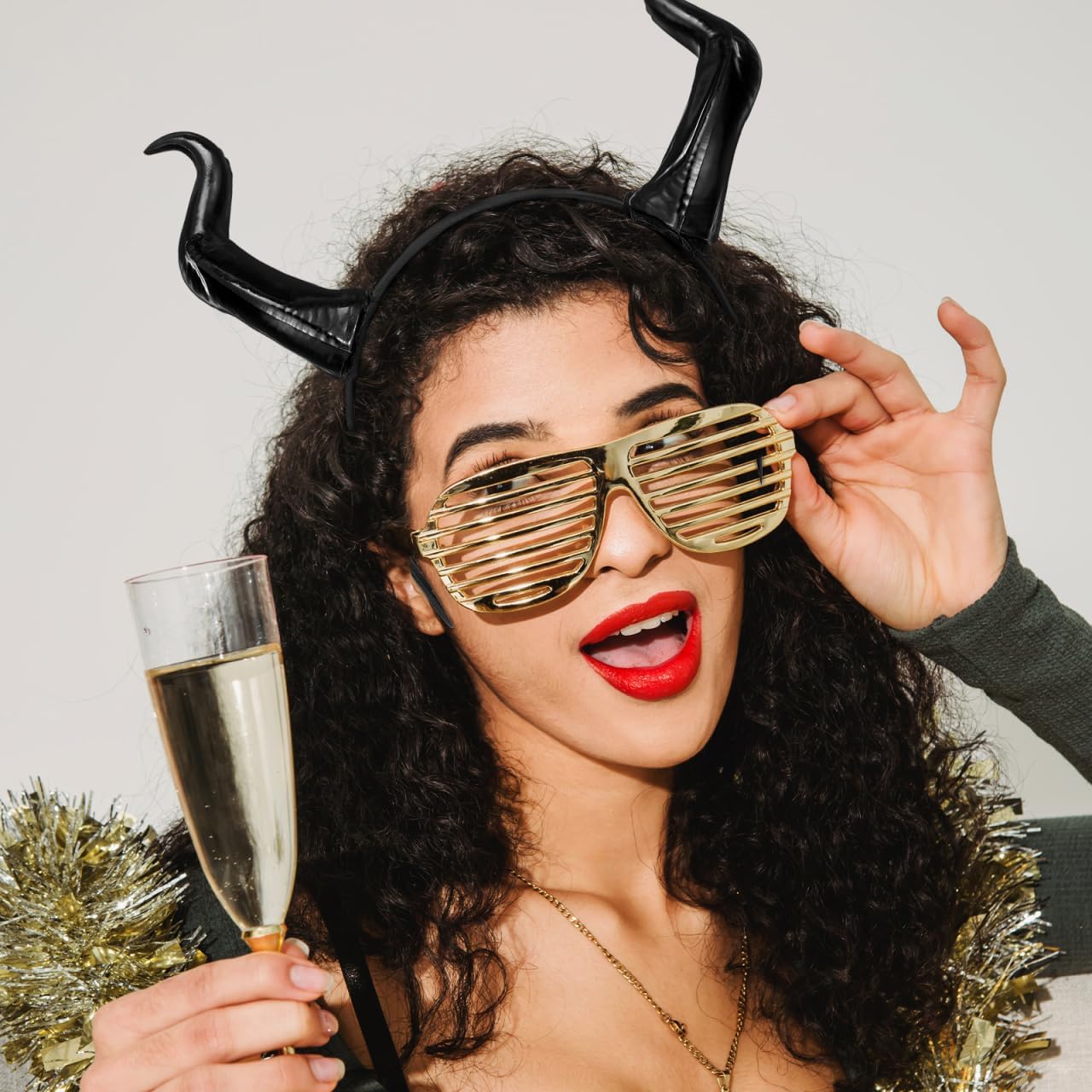 PRETYZOOM Halloween Demon Horns Ox Headband: Fancy Dress Cosplay Hairband - Devil Costume Prop for Women Men Teen Girls Carnival Stage Performance - Image 8