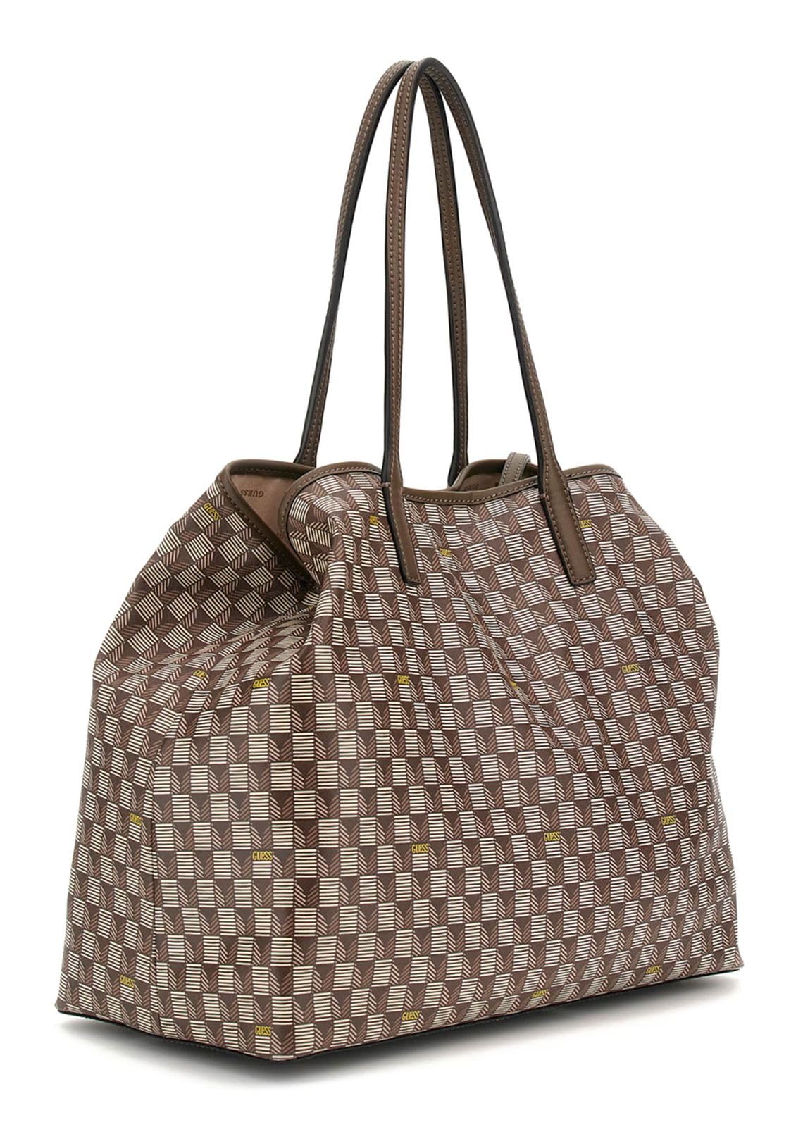 GUESS bolso shopper bolso de hombro G Wave Large 2 In 1 Tote Bag Granite Logo marrón