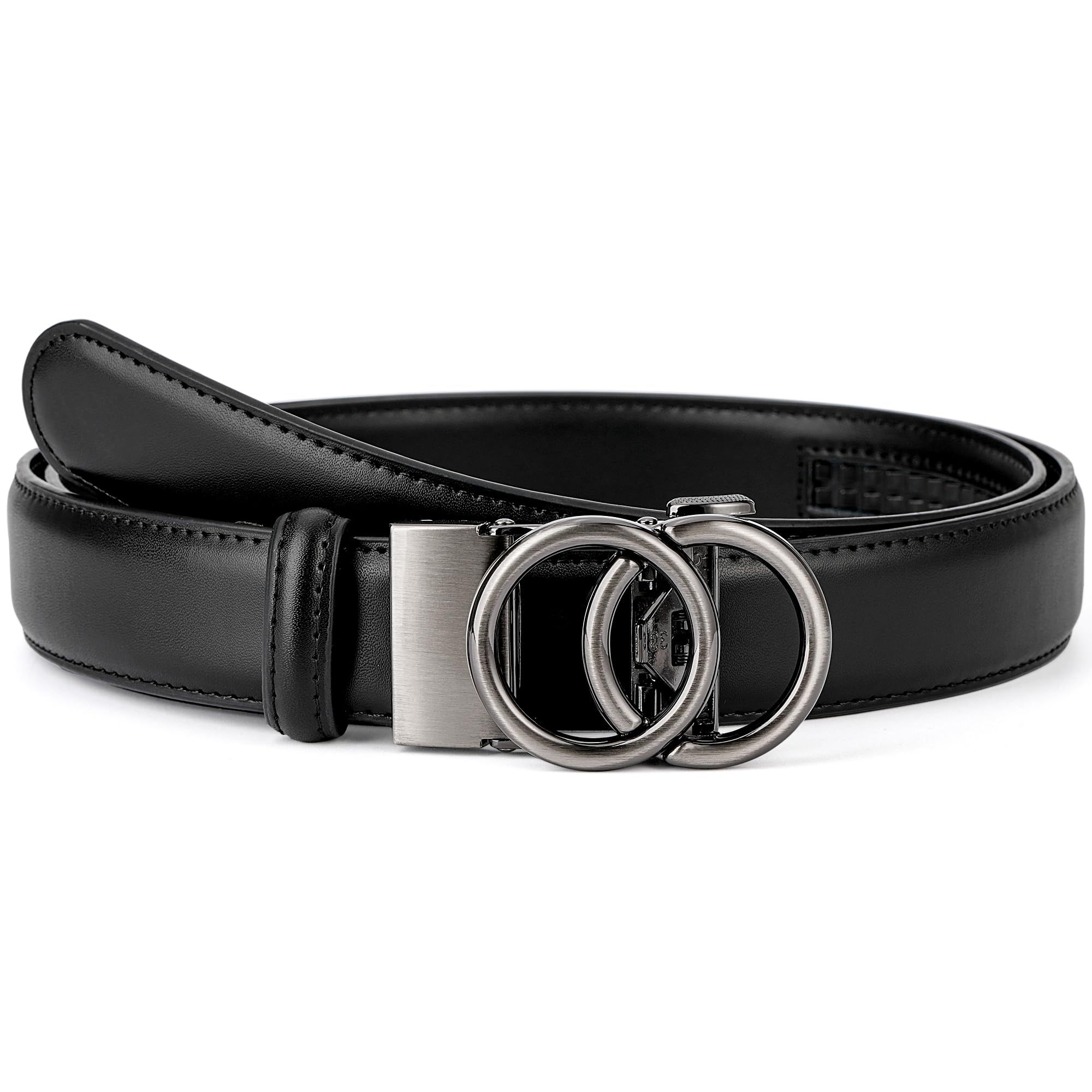 MILORDE Womens Ratchet Leather Dress Belt - 3cm 1 18 width Size Customizable Fit Designs for Dress and