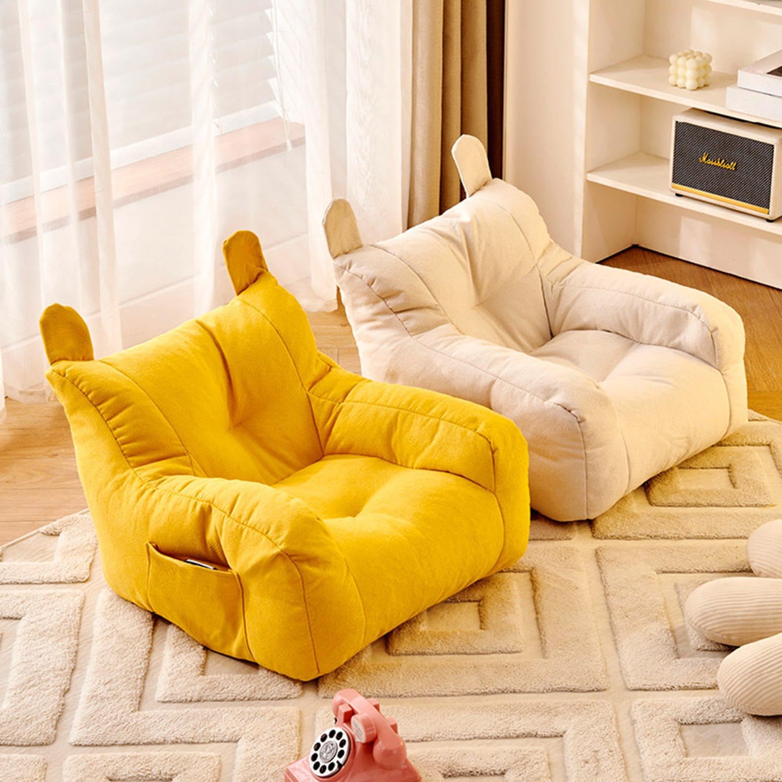 Kids Bean Bag Chair Soft Cartoon Cute Floor Chair for Bedroom Dorm Apartment White-image-44