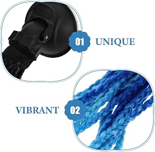 Motorcycle Helmet Ponytail Braid with Detachable Suction Cup Hair
