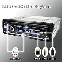 Vista 6 de Estéreo de coche de un solo DIN con reproductor de CD/DVD Bluetooth Radio FM/AM/RDS Receptor de audio USB SD AUX