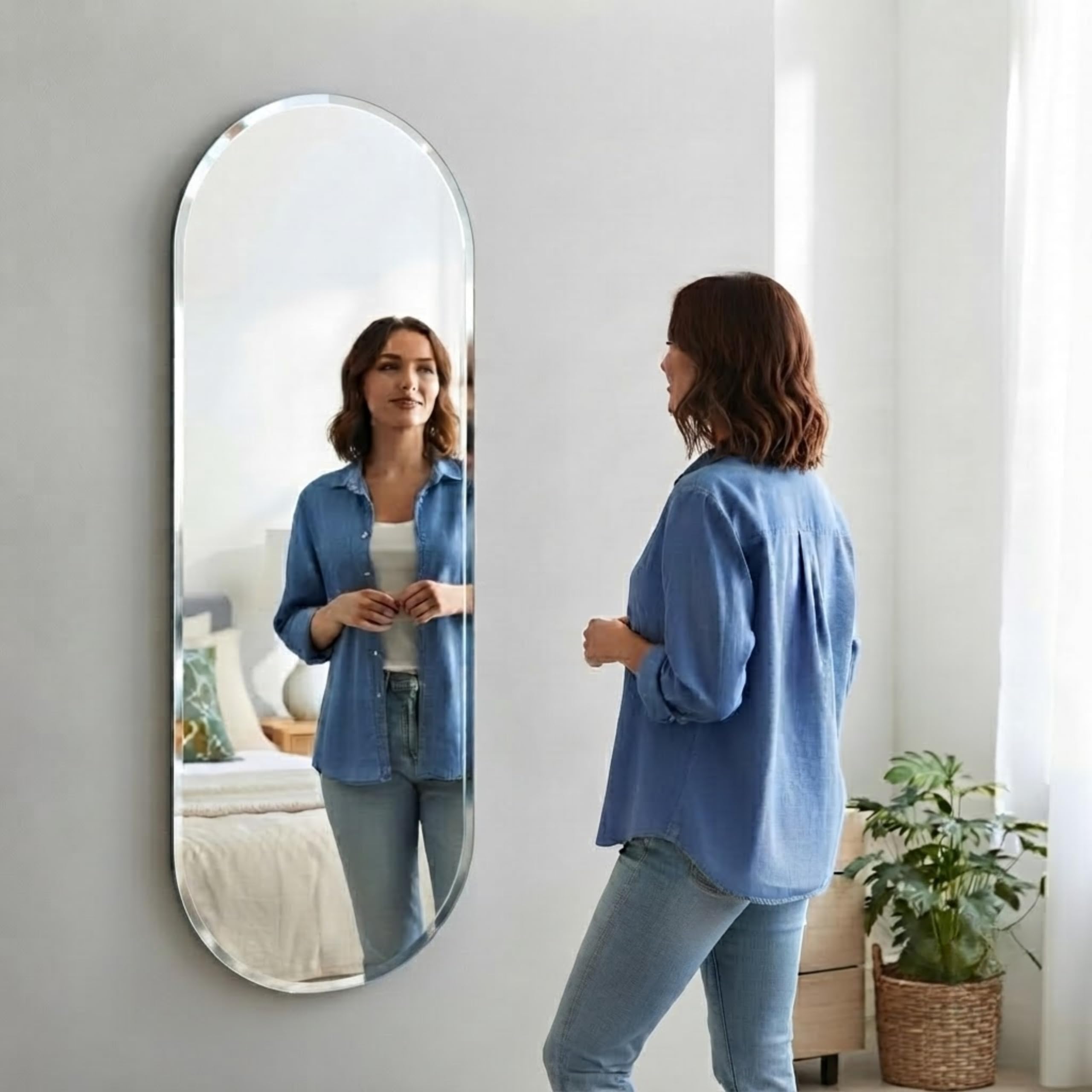 Full Length Frameless Mirror - Modern Home Decor -14