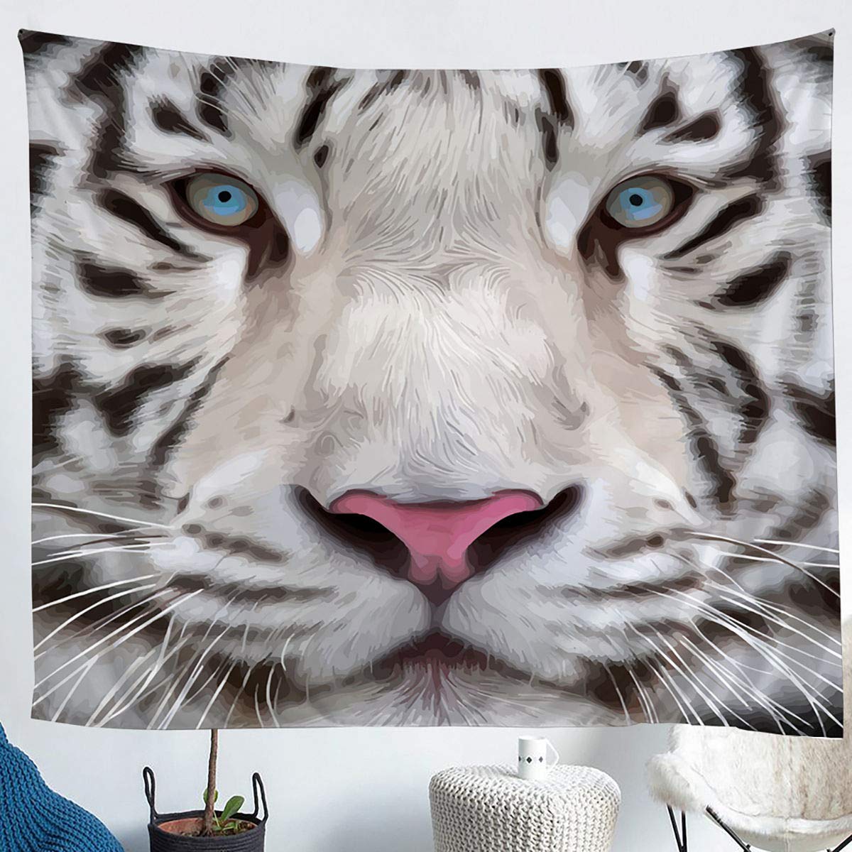KARAT >Tapis Sisal Oeil du tigre Avec bordure Crème 200 x 290 cm