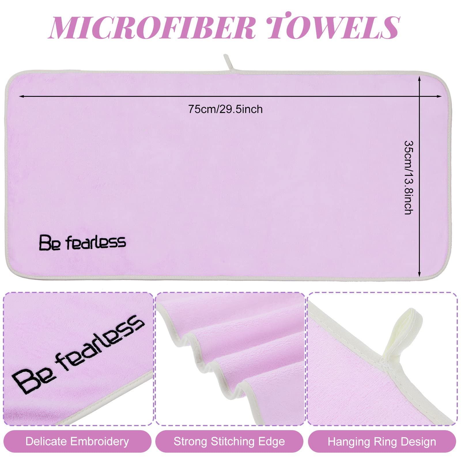 Condition photo showing New/Like New for peryiter 24 pcs gym towels for sweat 30 x 14 inch microfiber sports towel for men women soft workout towels absorbent towel be fearless hot yoga towel for exercise fitness travel bath