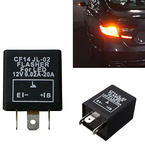 Xotic Tech - 1 relé intermitente CF14 EP35 de 12 V y 3 pines para bombillas LED direccionales compatibles con Audi o BMW o Chevrolet o Chrysler o