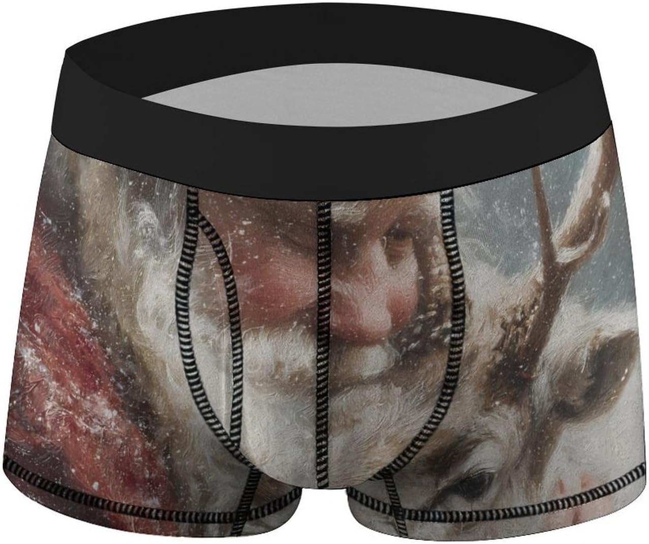 Xmas Santa Deer Novelty Men's Boxer Briefs Soft Breathable Underpants Trunks Stretch Underwear