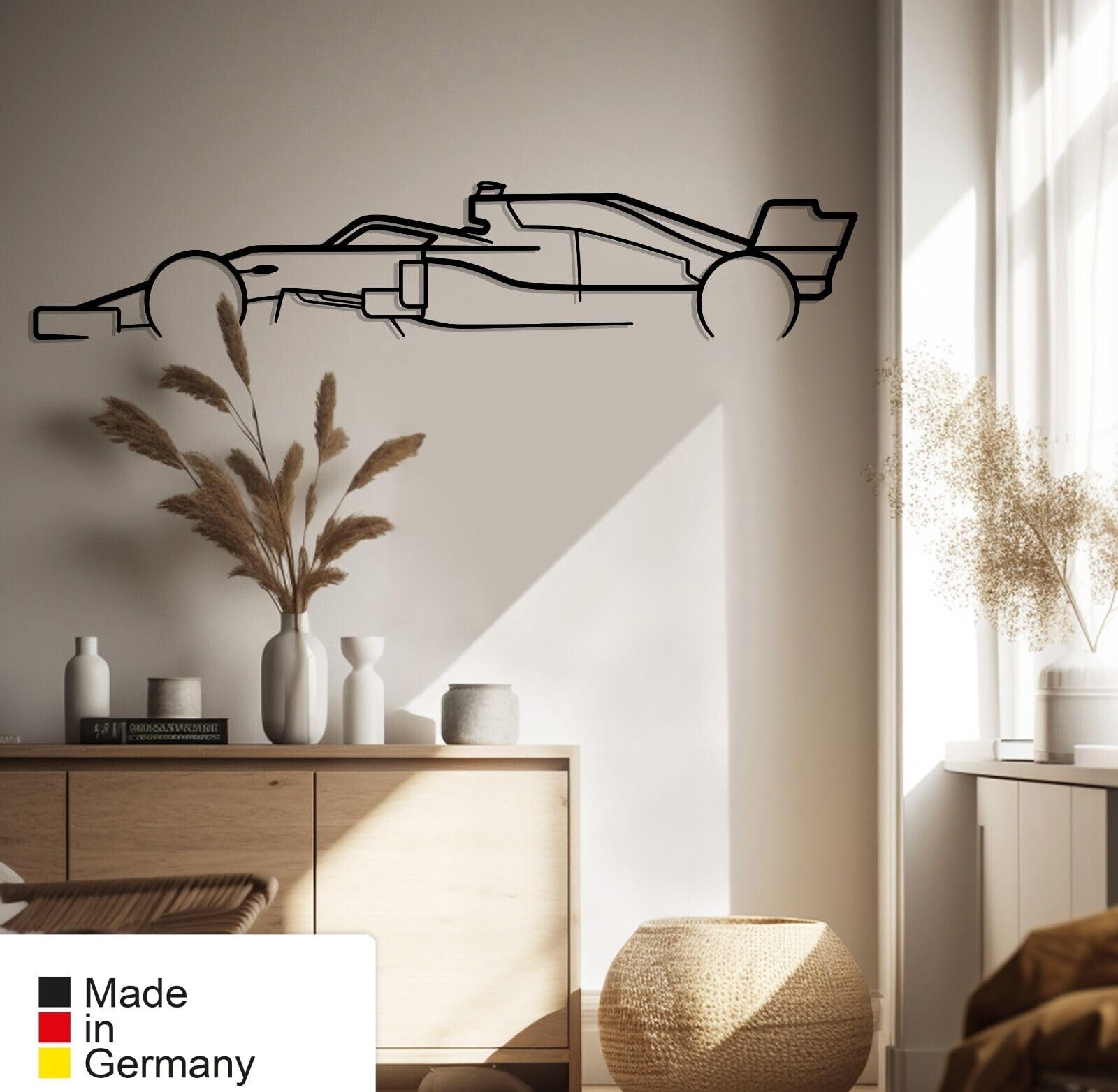 Blaucap Formule 1 F1 Voiture de sport Mur Silhouette Art mural Décoration murale Art mural Décoration murale Sport automobile Décoration murale Décoration murale Art mural en métal