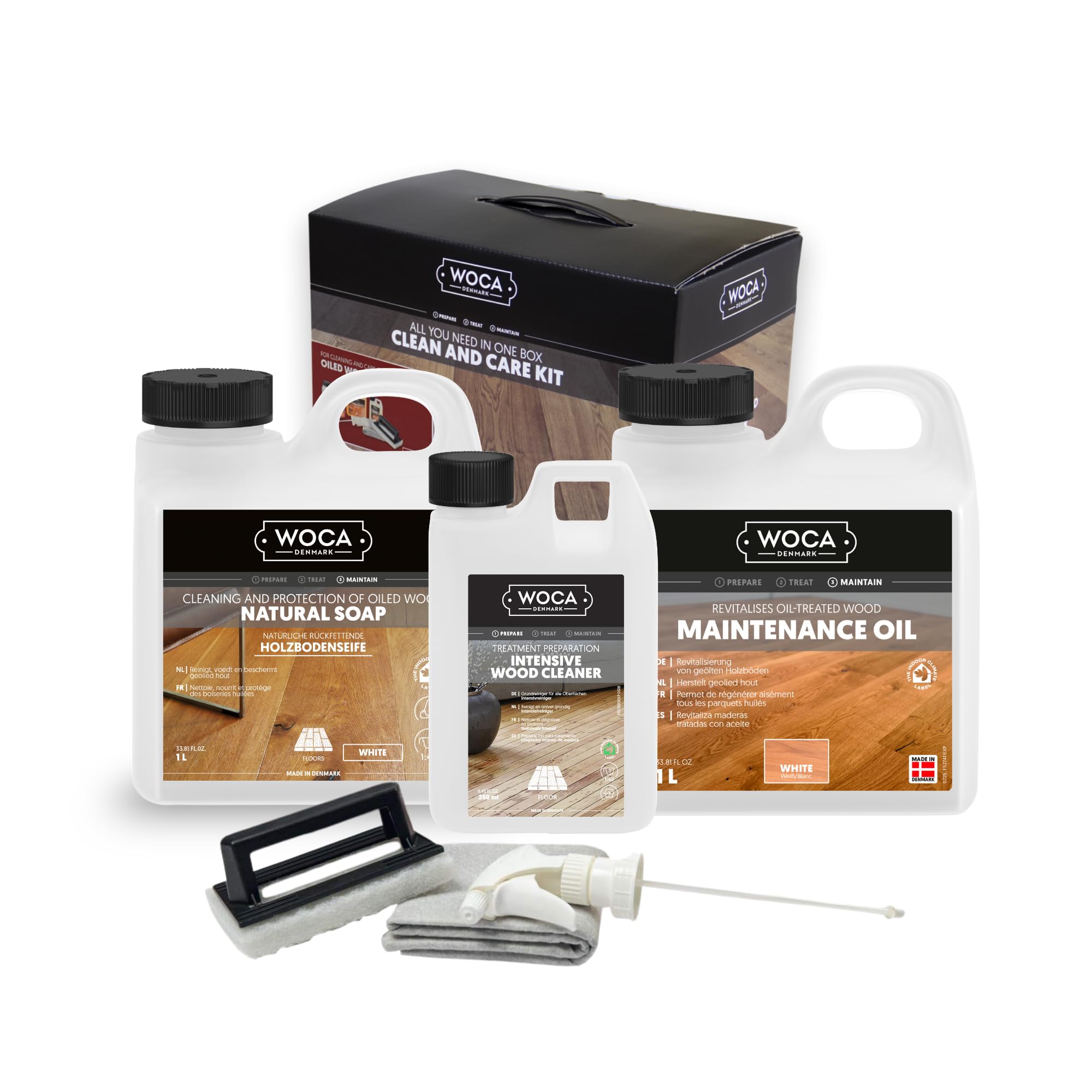 WOCA 699963DE-W - Caja de cuidado con aceite de cuidado, color blanco
