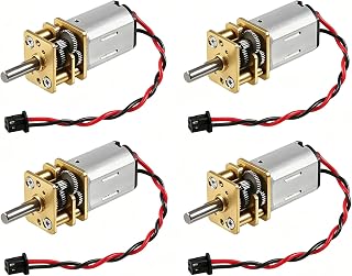 4 PCS Upgraded Mini Micro N20 Gear Motor DC 3V-6V with Full Metal Gearbox Micro Motor with JST-PH1.25mm-2 pin Interface for RC Car, Robot Model, DIY Engine Toys