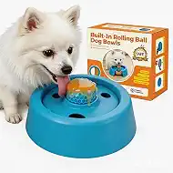 Dog Lick Bowl for Liquid Treats – Fixed-Ball Slow Feeder for Small Dogs Under 30 lbs, Suction Cup Base, Holds 10 oz, Top-Rack Dishwasher Safe