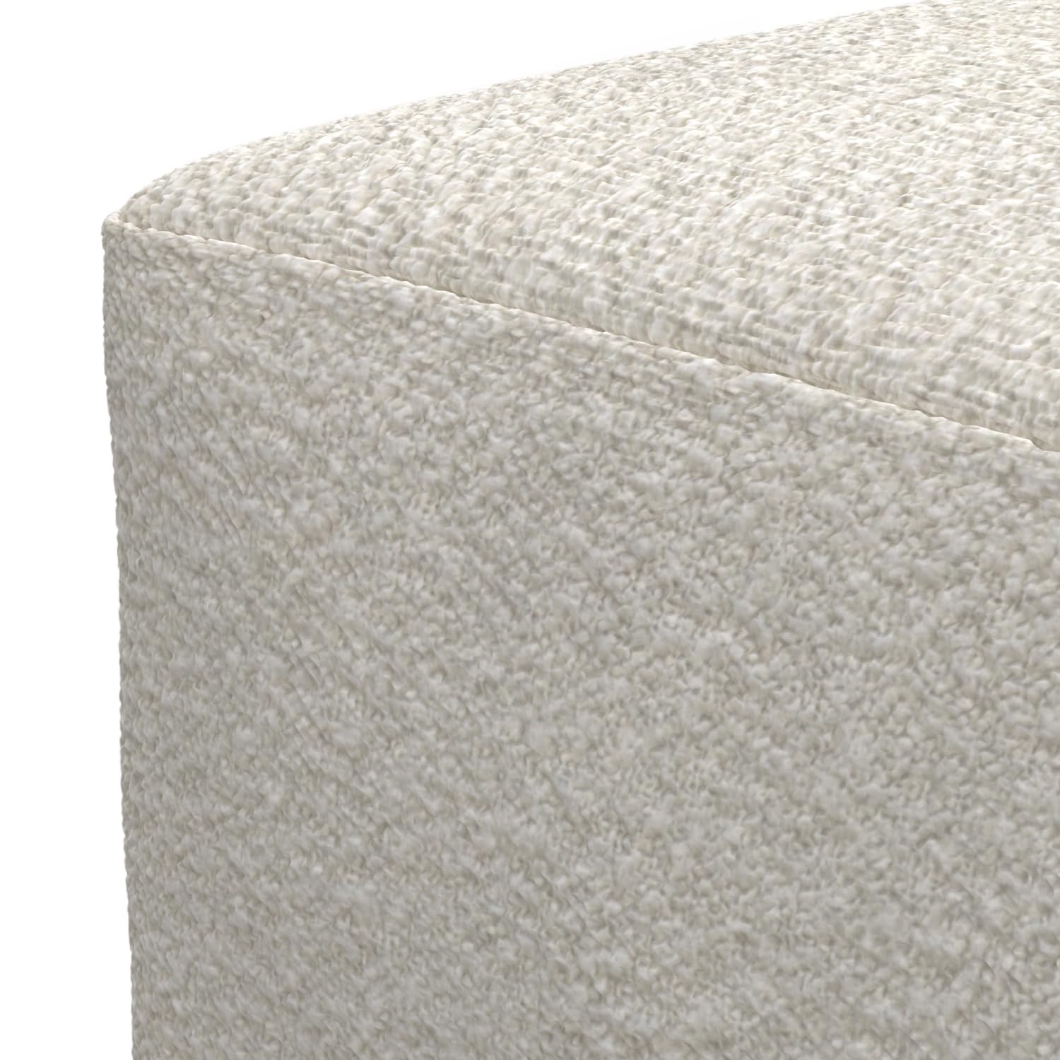 SIMPLIHOME Chantal Contemporary Square Pouf in Ivory Boucle for The Living Room, Bedroom and Kids Room