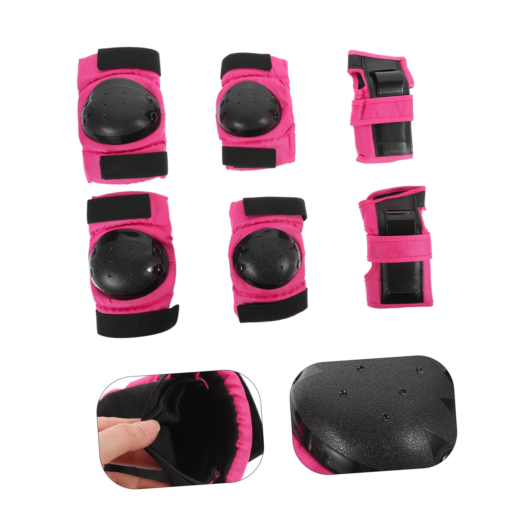 NULYLU Skateboarding Protective Gear 6pcs Elbow Knee Wrist Pads Set Mesh Durable for Boys and Girls Adults