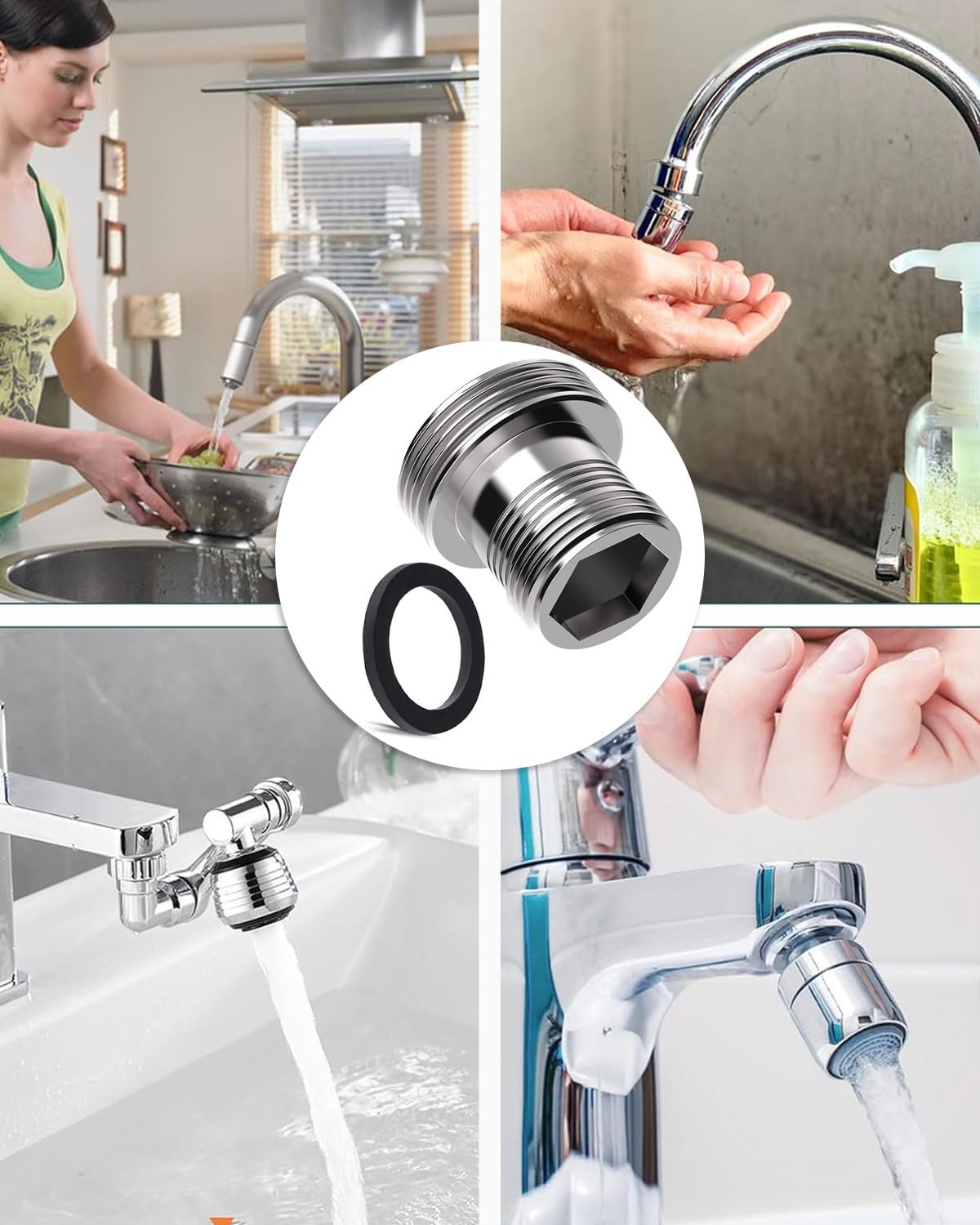 Adattatore Per Rubinetto In Ottone Da M22 Femmina A M24 Maschio Per Letto Ad Acqua - Foto 3