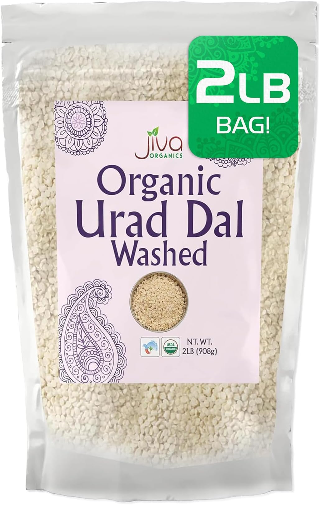 - Jiva USDA Organics Urad Dal (Split Matpe Beans) 2 Pound - NEW Packaging!