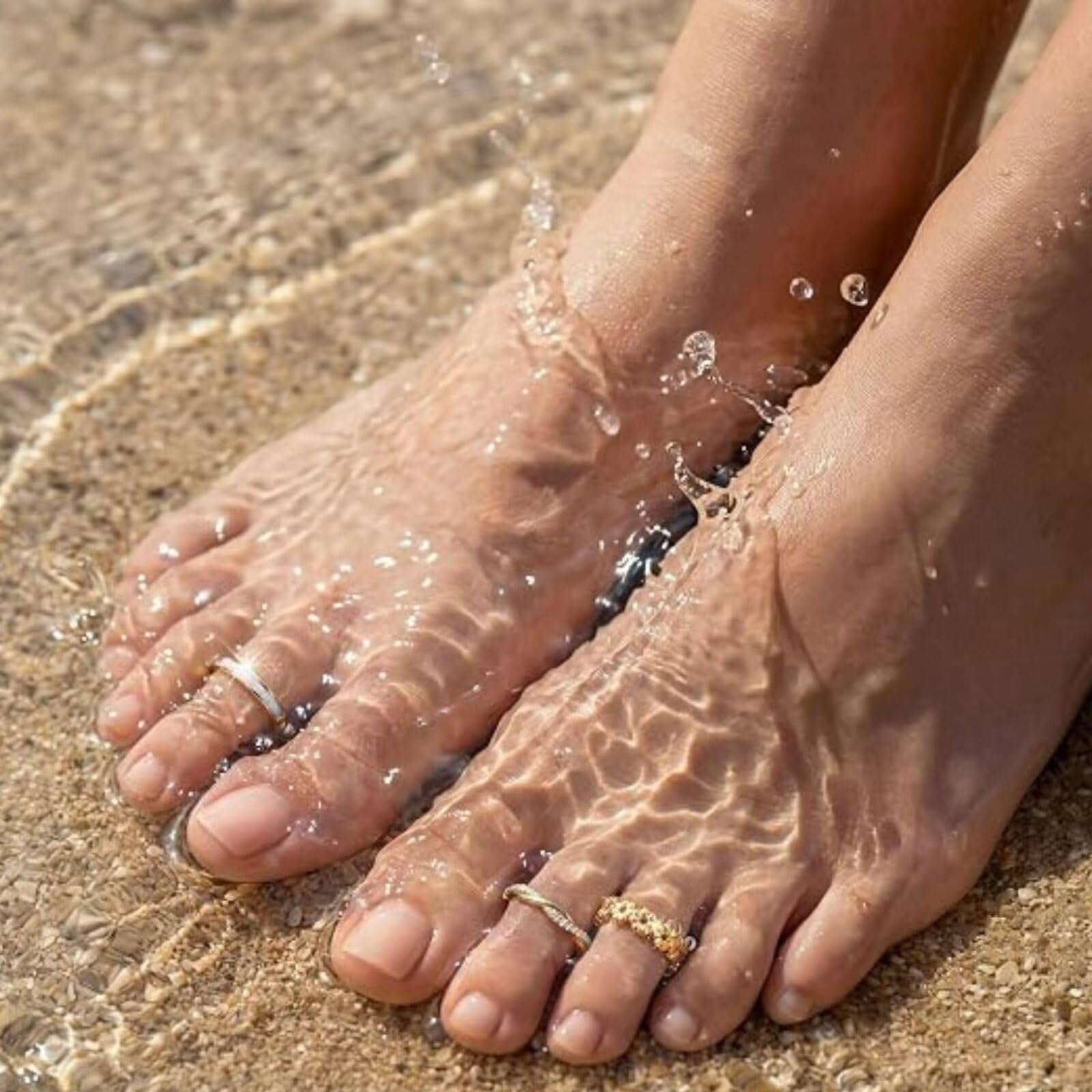 3 Pezzi Anelli per Le Dita dei Piedi Regolabili in Oro Non Appannamento per Donna, Set di Gioielli per i Piedi Anelli per le Dita dei Piedi Pieni Abbraccio Anelli per le Dita dei Piedi Anelli pe