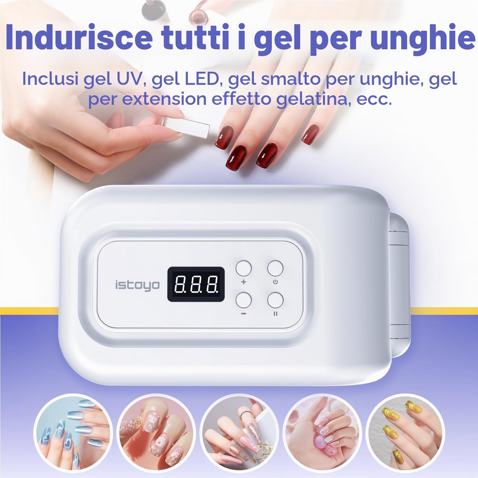 ISTOYO 3 in 1 Luce UV per la Resina, Regolabile a 180 Gradi,UV Luce con 36 Perline e 7 Modalità di Impostazione del Tempo, Curatura Rapida per la Fabbricazione di Gioielli