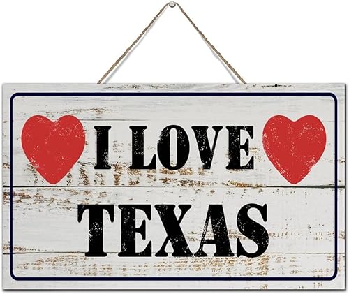 Miniatura 2 de Autravelco Letrero rústico de madera establecida con texto en inglés I LOVE Texas Home Decor Sign Country USA America Map Gift Wall Art - Placa de