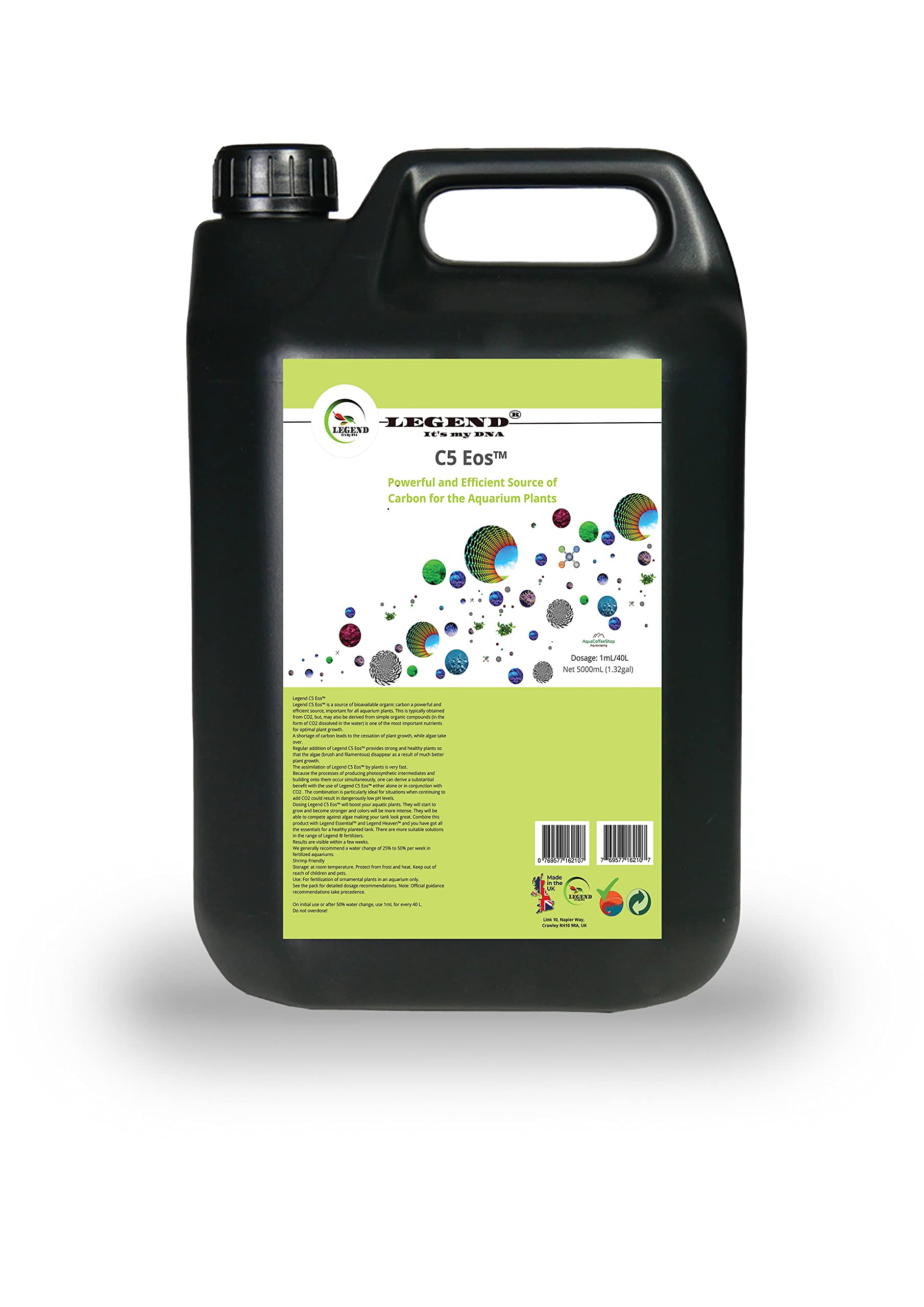 Legend C5 Eos płynny węgiel 100 ml, 250 ml, 500 ml, 1000 ml CO2 nawóz do roślin akwariowych (5000 ml)