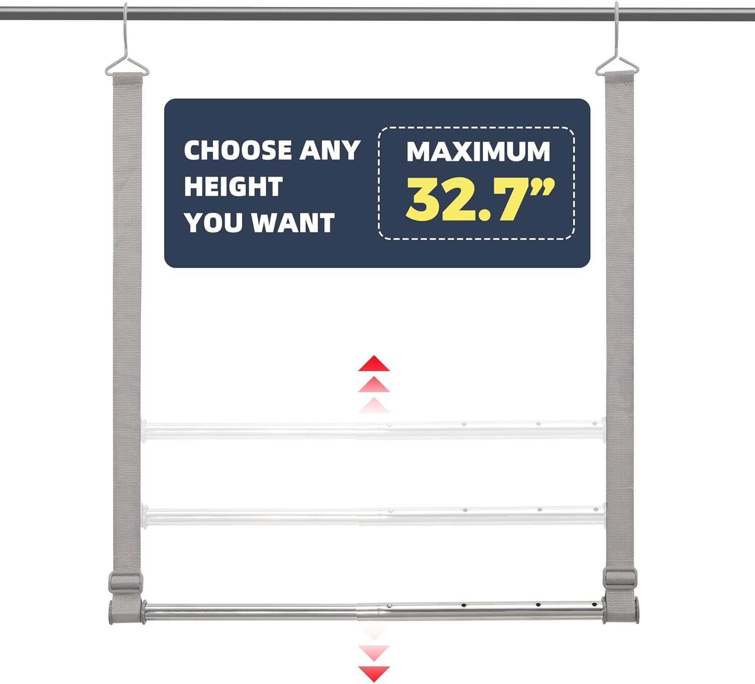 STO STO Laundry Sorter 4 Section and 2 Pack Webbing Closet Hanging Rod