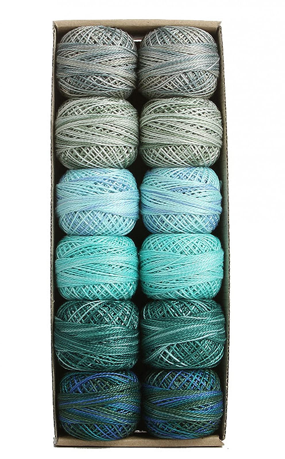 Valdani Inc Valdani Pearl Cotton Ball Size 5 46yd 12 Colors Two in Water Thread, Multi
