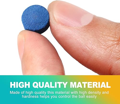 Miniatura 4 de Paquete de 25 puntas de taco de billar de 0.51 pulgadas, kit de repuesto de cuero duro prémium para piscina, billar y billar, incluye caja de