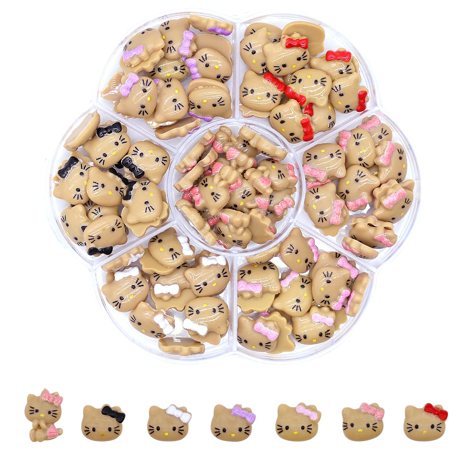 VCEOW 105pcs Kawaii Nail Art Charms Resin Nail Charms Cute 3D Cartoon Y2k Nail Accessories for Girls and Women's DIY Design Decoration Supplies