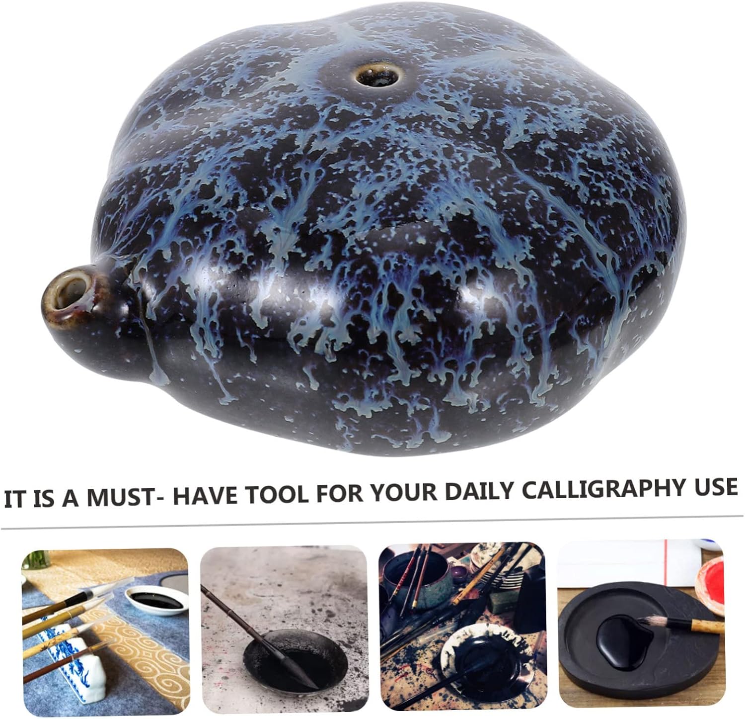 ULDIGI Painting Water Container Ceramic Ink Dropper Chinese Water Droer for Ink Stone Artistic Calligraphy Set
