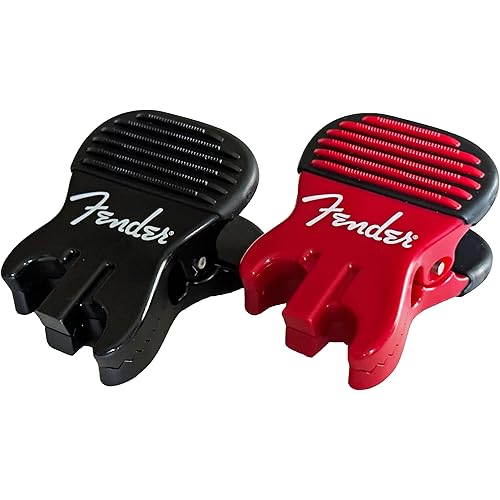 FENDER Patented Callus Builder & Finger Strengthener – Resistance Finger Exerciser for Guitar, Bass & Violin – Guitar Finger Trainer & Grip Strength Tool – Ideal Guitar & Bass Accessories (Tensions: RED=8-Lbs; BLACK=15-Lbs)