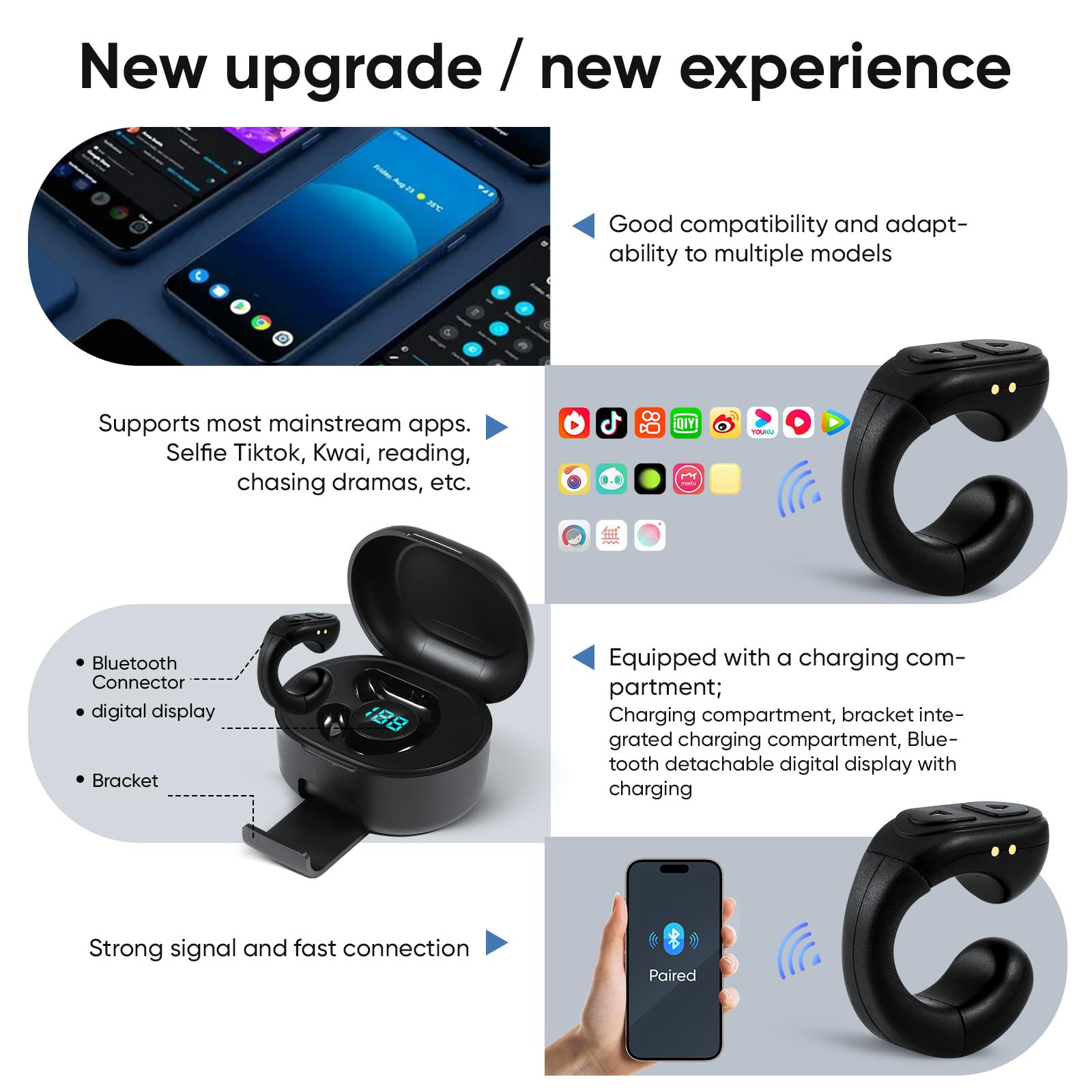 Anello Telecomando Bluetooth Per TikTok - Scorrimento Video, Selfie E Controllo Musica - Foto 7