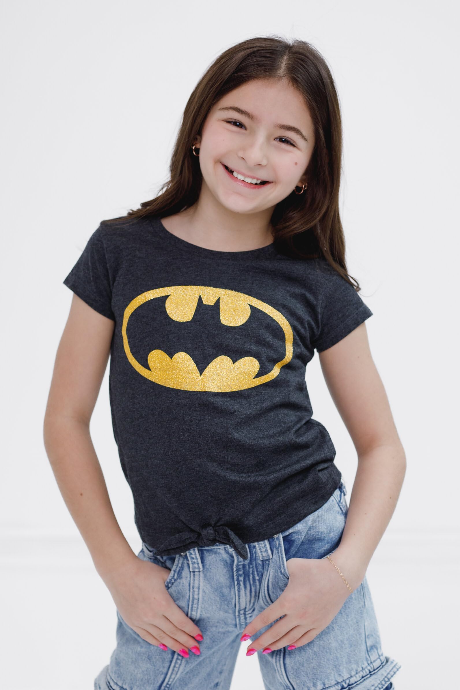 DC Comics Justice League Mädchen Glitzer Grafik T-Shirt Kleinkind bis Big Kid