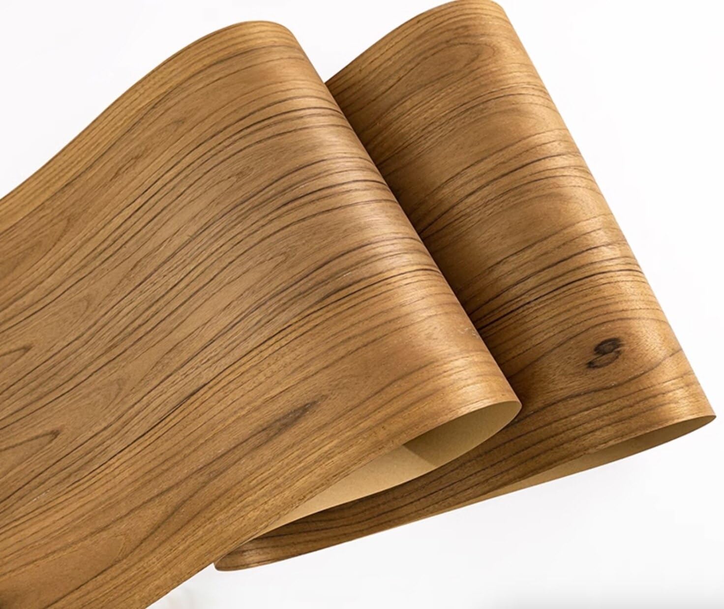 Vtimpac Grain L:2.5meters Width:580mm T:0.25mm Natural Teak Patterned Wood Veneer (Back Kraft Paper)