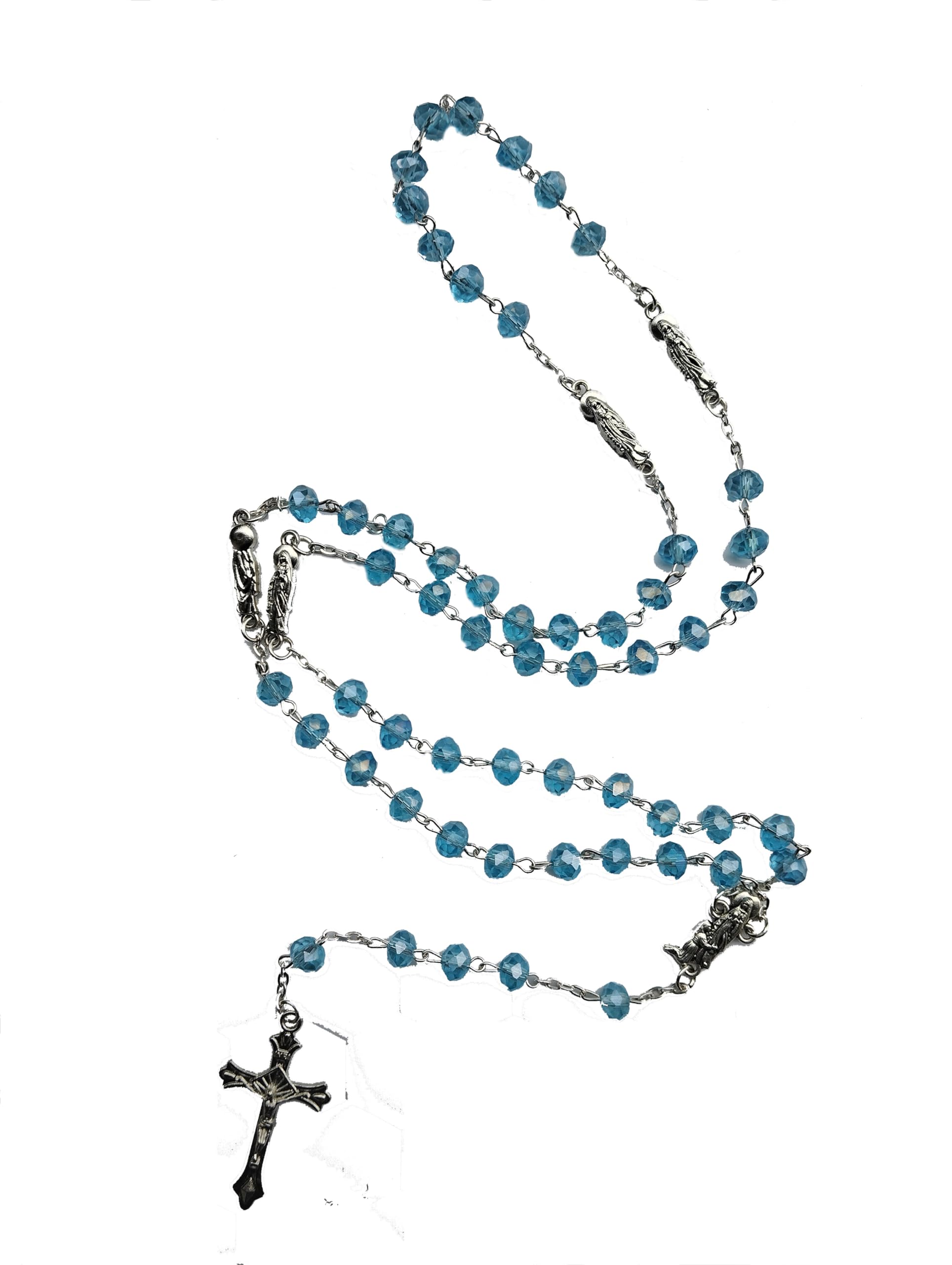 Lourdu Madha Rosary| Blue Roasry| Special Rosary| Gift Items| Idhaya Crafts| christian Gift| Gift Articles| Prayer Articles| Rosary| Lourdu madha| Jesus| Madha