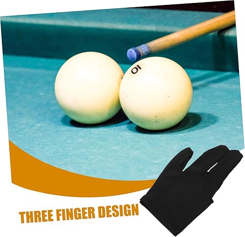 Miniatura 5 de Mikinona Guante de billar antideslizante de tres dedos para mano izquierda derecha transpirable ventilado trasero agarre de precisión taco de