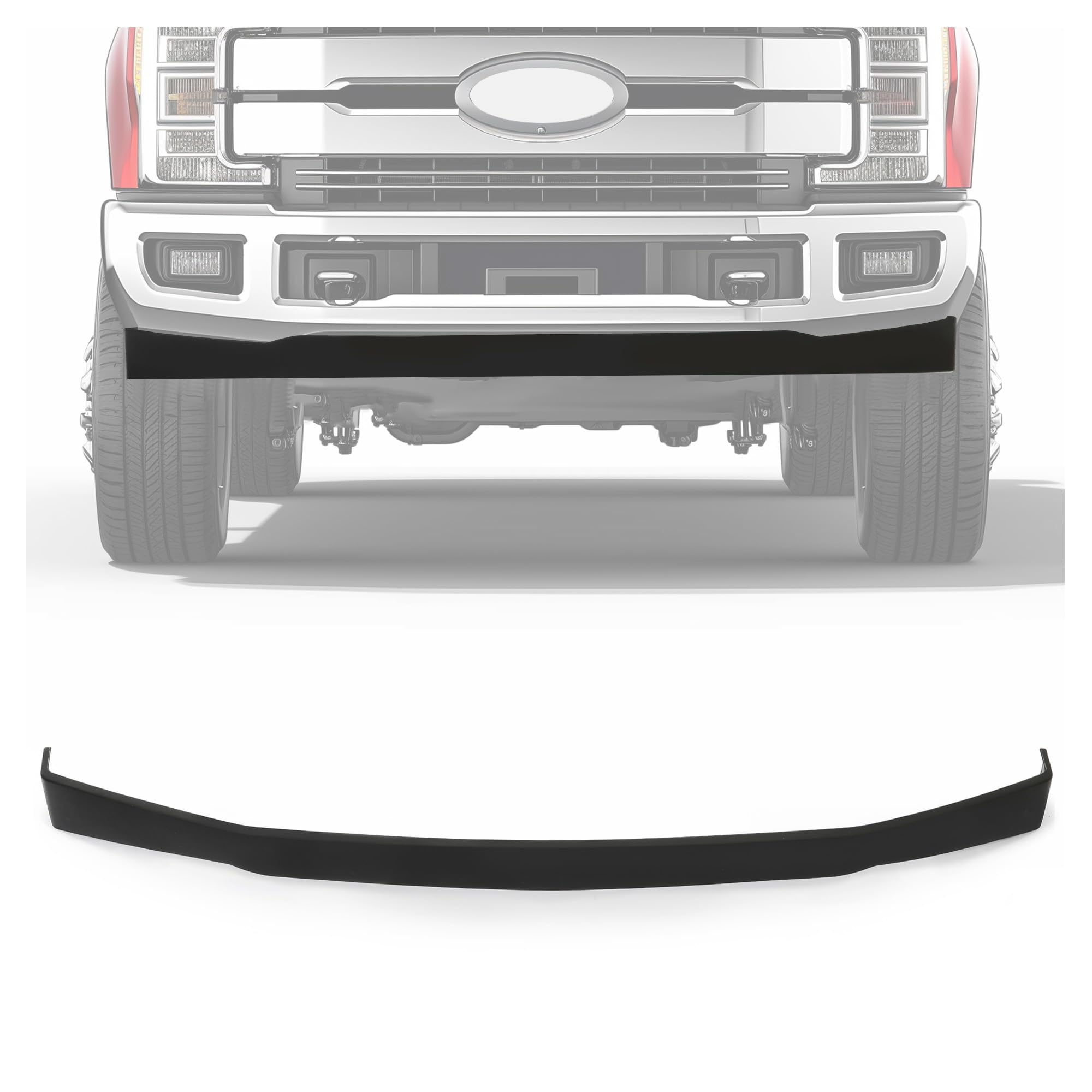 KUAFU Front Lower Bumper Valance Panel Compatible with 2017-2019 Ford F250 F350 F450 F550 Super Duty 2-Wheel Drive Models Replace for HC3Z17626AD, FO1095272, GNT56215066 Air Dam Deflector Plastic