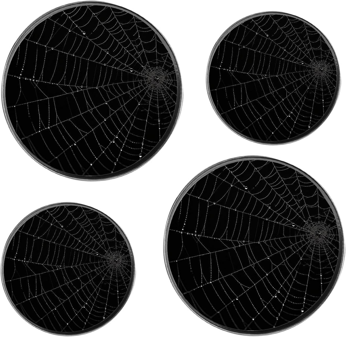 Spider Web Halloween Black Lovely Set of 4 Stove Burner Covers - Premium Round Electric Stove Range Protectors,8 IN & 10 IN