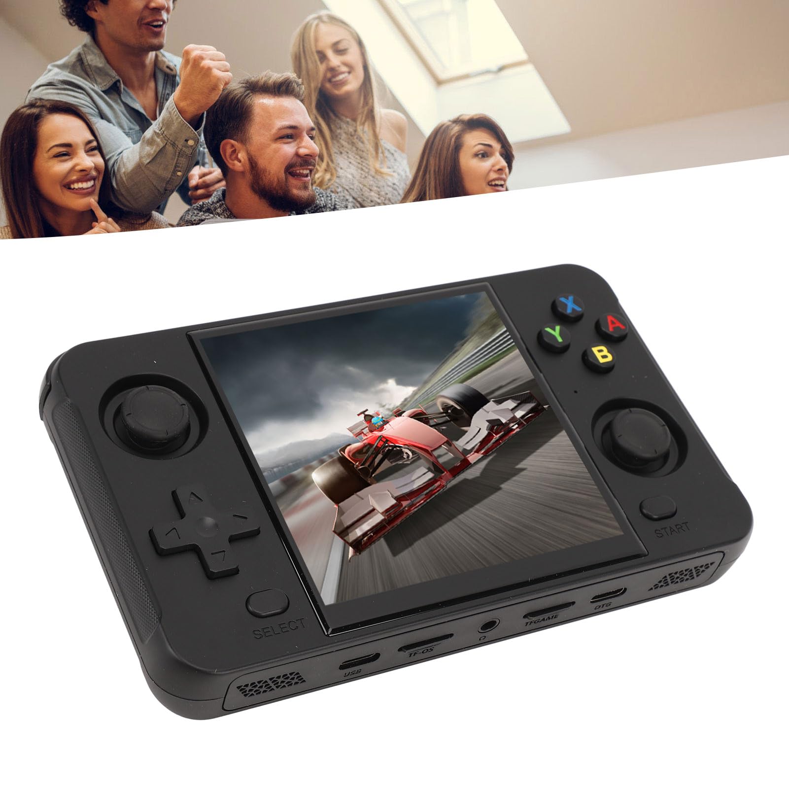 Tbest Retro ręczna konsola do gier podwójny joystick 4-calowy ekran IPS 16G 64G karta pamięci 4000 mAh HD TV wyjście HD 2,4 GHz obsługa 2 graczy gra online