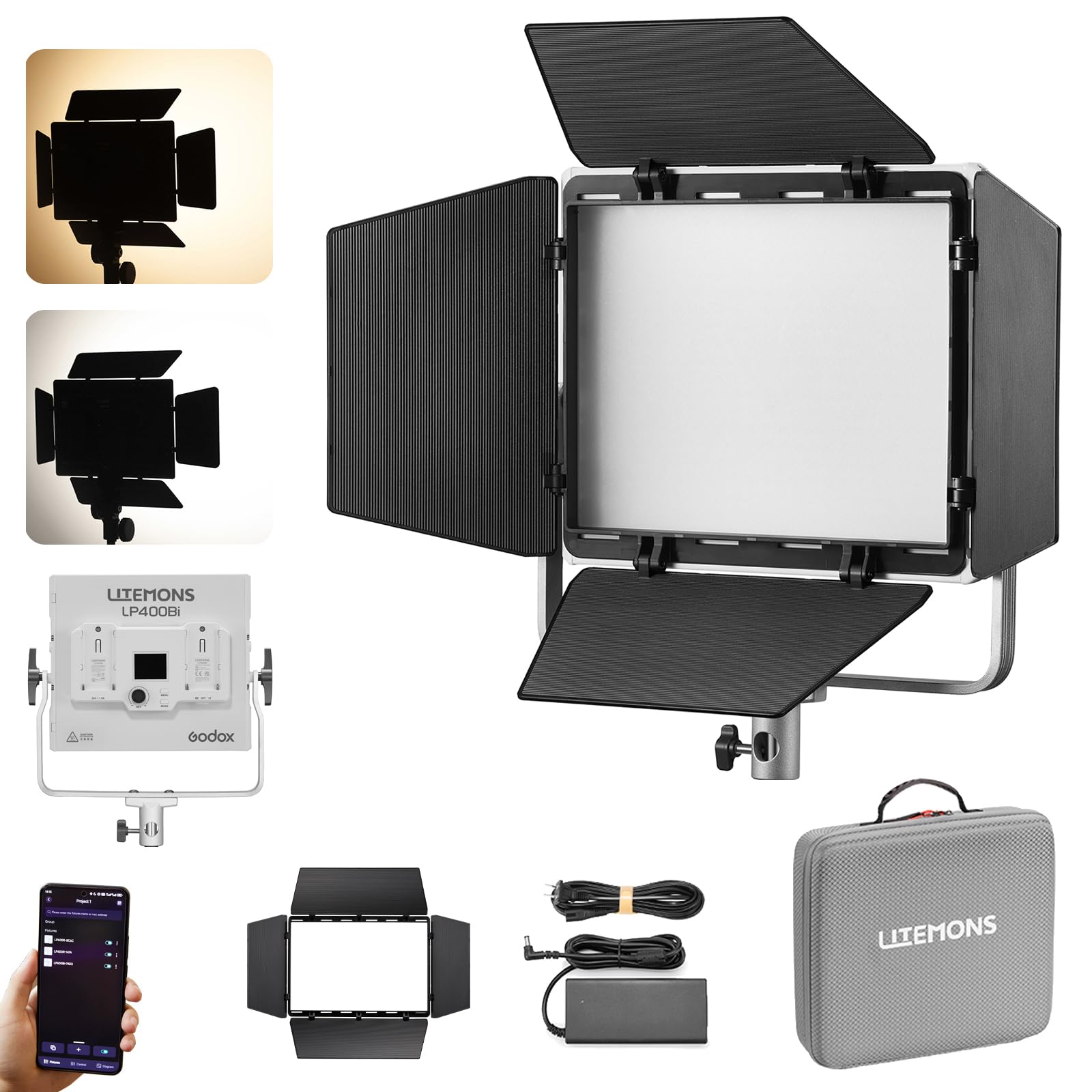Amazon.com : Godox LP400BI Led Video Light Panel,36W Dimmable Bi