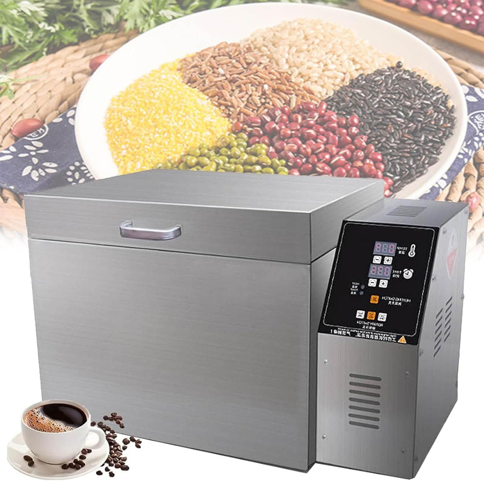 LJLYYDS Commercial Coffee Bean and Nut Roaster Machine, with Adjustable Timing & Temperature Control, for Peanuts, Sesame, Cashews, and Chestnuts Type5