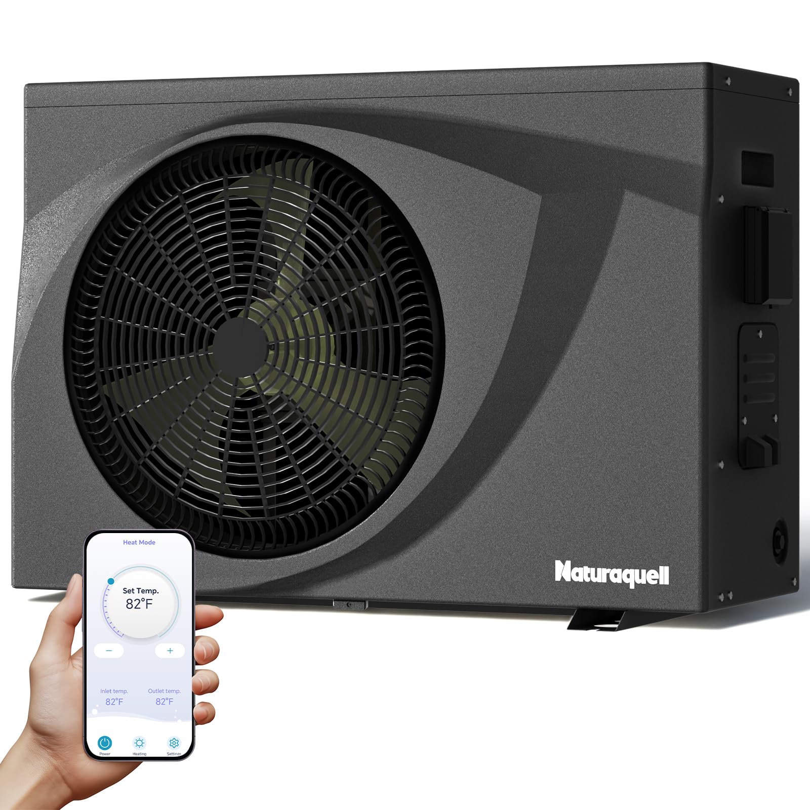 Inverter Pool Heat Pump, Up to 10000 Gallons, Above/Inground Pools