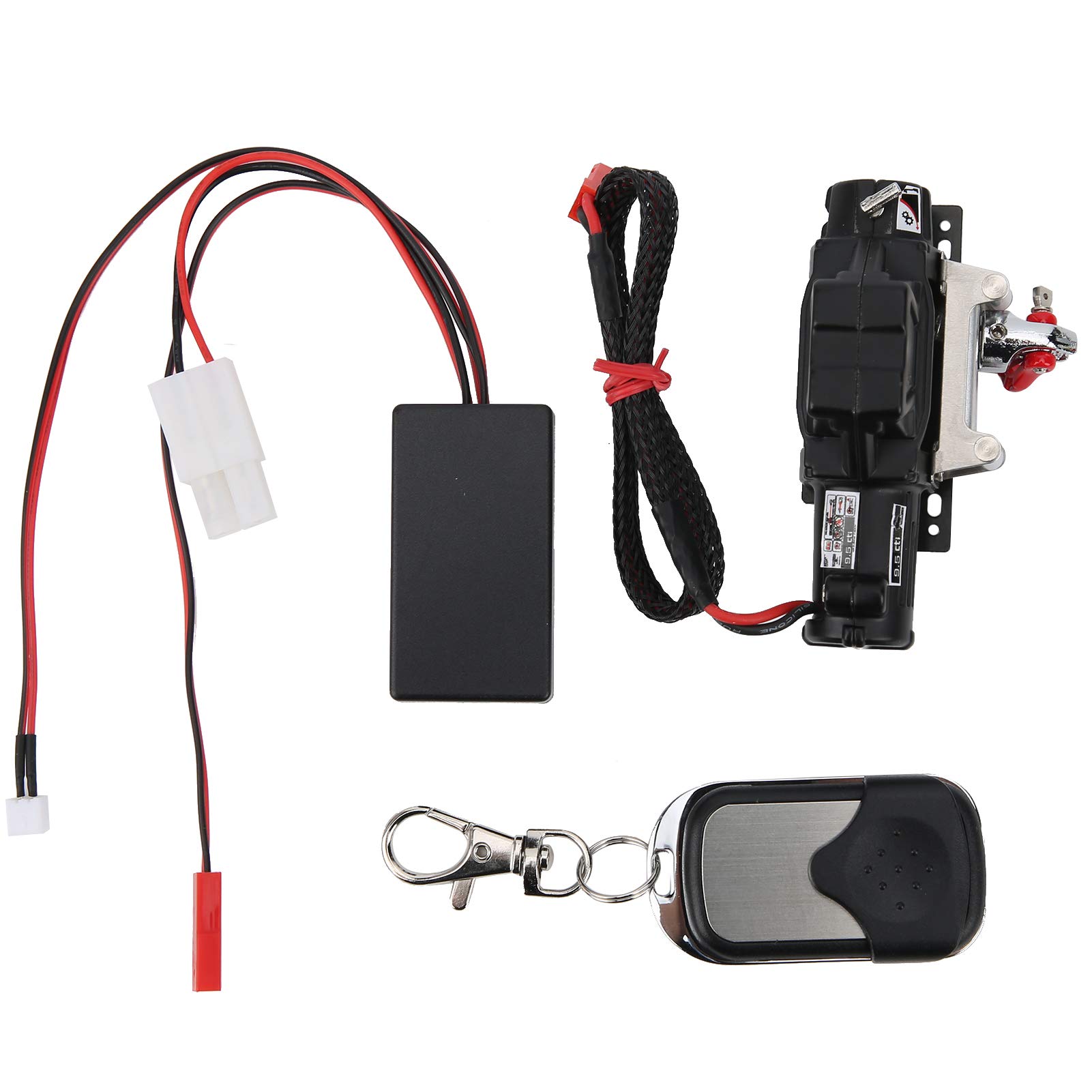 RC Crawler Winch Kit, RC Winch Fernbedienung RC Zubehör Kompatibel für CC01 SCX10 / D90 TF2 1/10 RC Axial Car(schwarz)