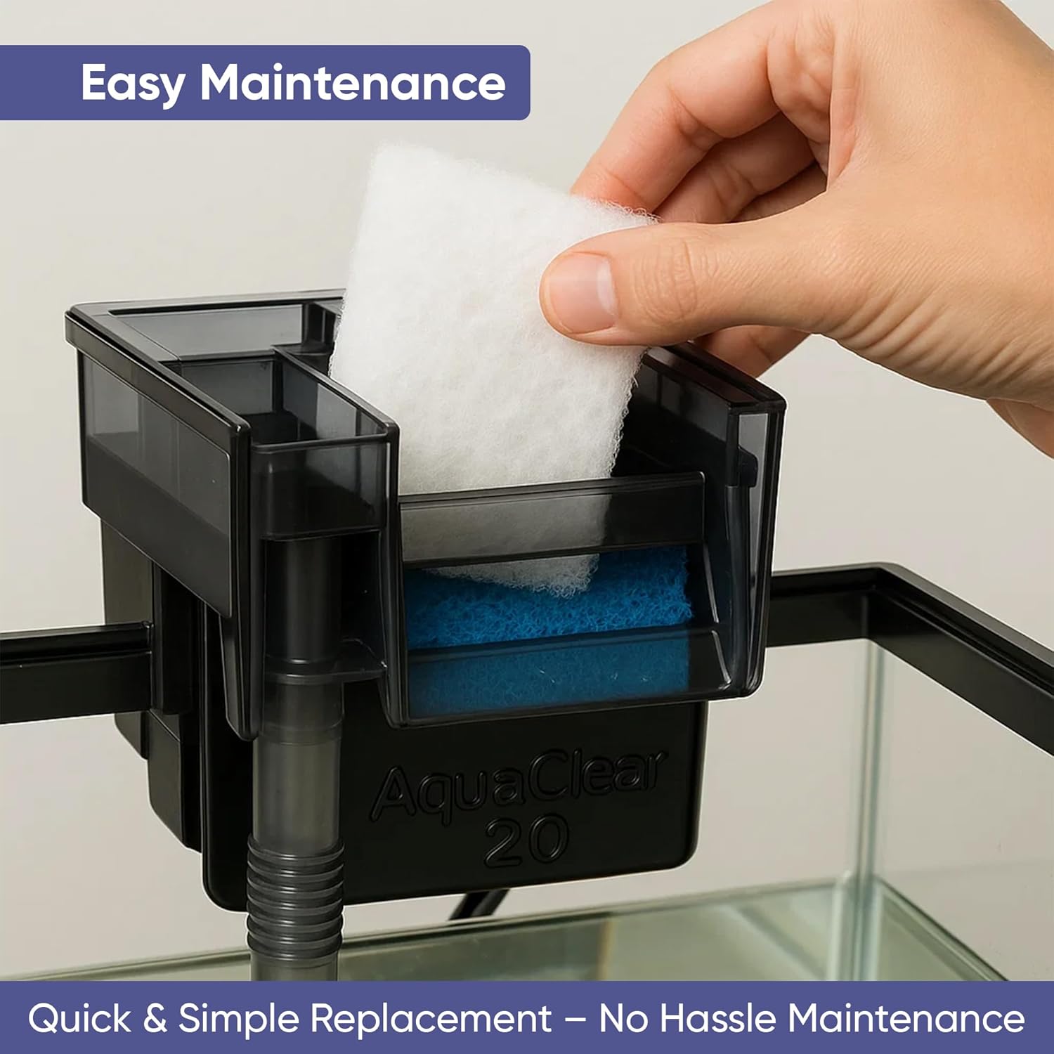 AquaClear 20 HOB Maintenance & Replacement Filter Media Kit, Including Gokul Brands Mesh Bags (AquaClear Activated Carbon Inserts 45g-1 Pack, BioMax Media 42g, Filter Foam Insert 1-Pack)