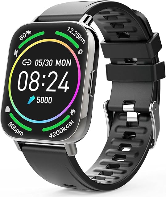 Judneer Smart Watch, 1.69''Touch Screen Smartwatch, Fitness Activity Tracker with Heart Rate, Sleep Monitor, IP67 Waterproof Pedometer Watch, Smart Watch for Men Women for Android iOS