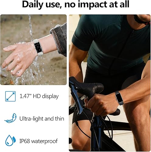 Miniatura 6 de Rastreador de actividad física, monitor de ritmo cardíacosueño, más de 100 modos deportivos, relojes inteligentes para hombresmujeres, IP68