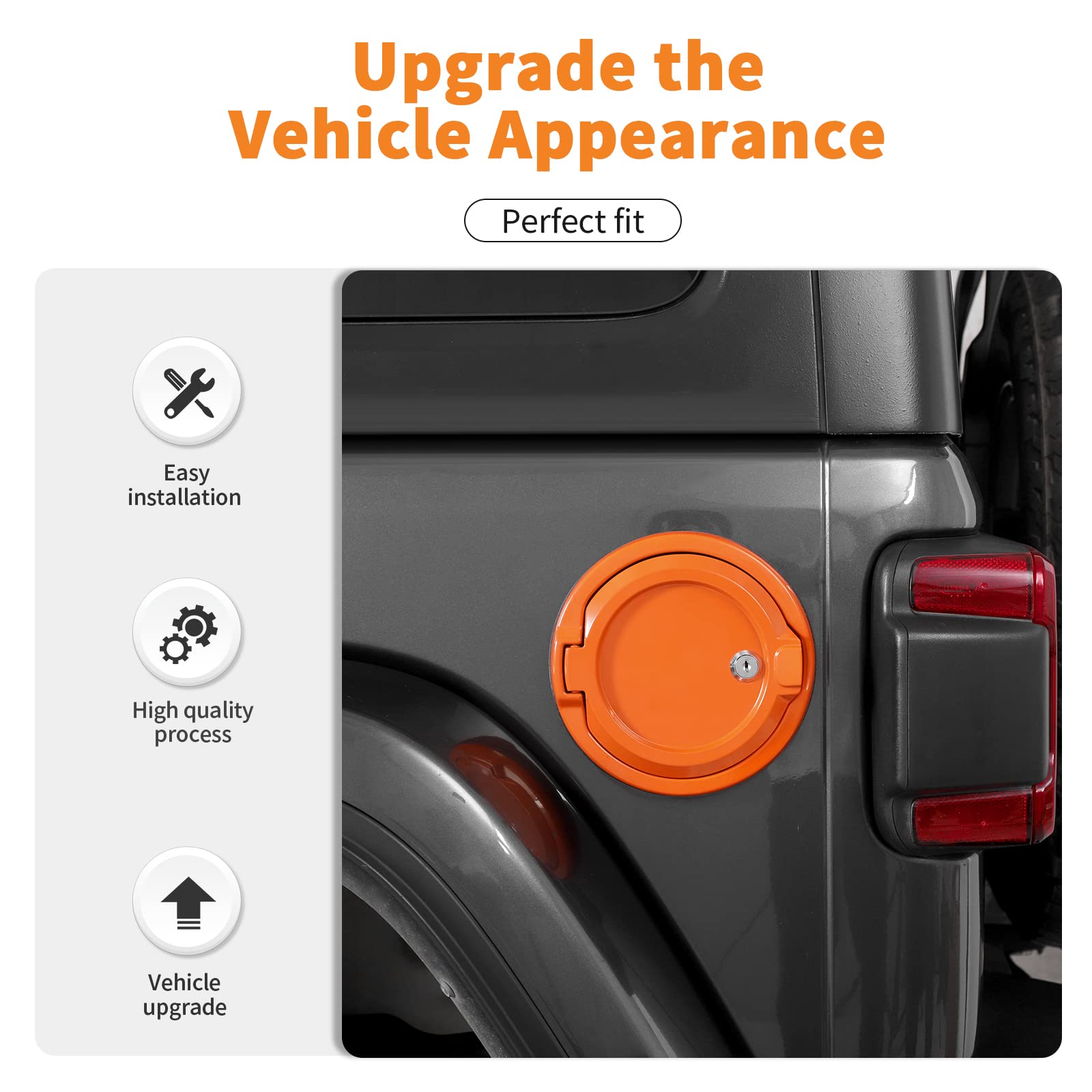 Amazon.com: SQQP for JL Locking Fuel Door Gas Tank Cap Cover Fit
