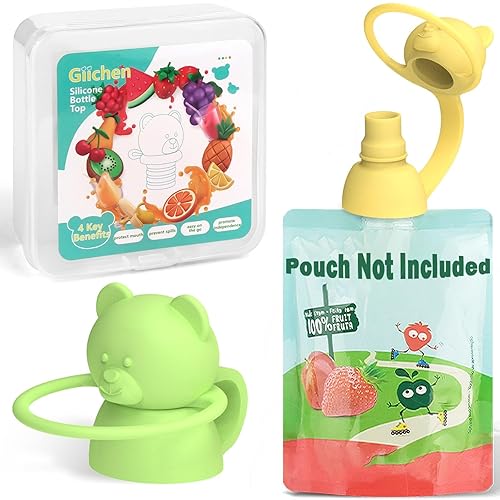 Giichen Funda de silicona de grado alimenticio suave para bebé, evita derrames, destete LED, autoalimentación, protege la boca de los niños, tapas